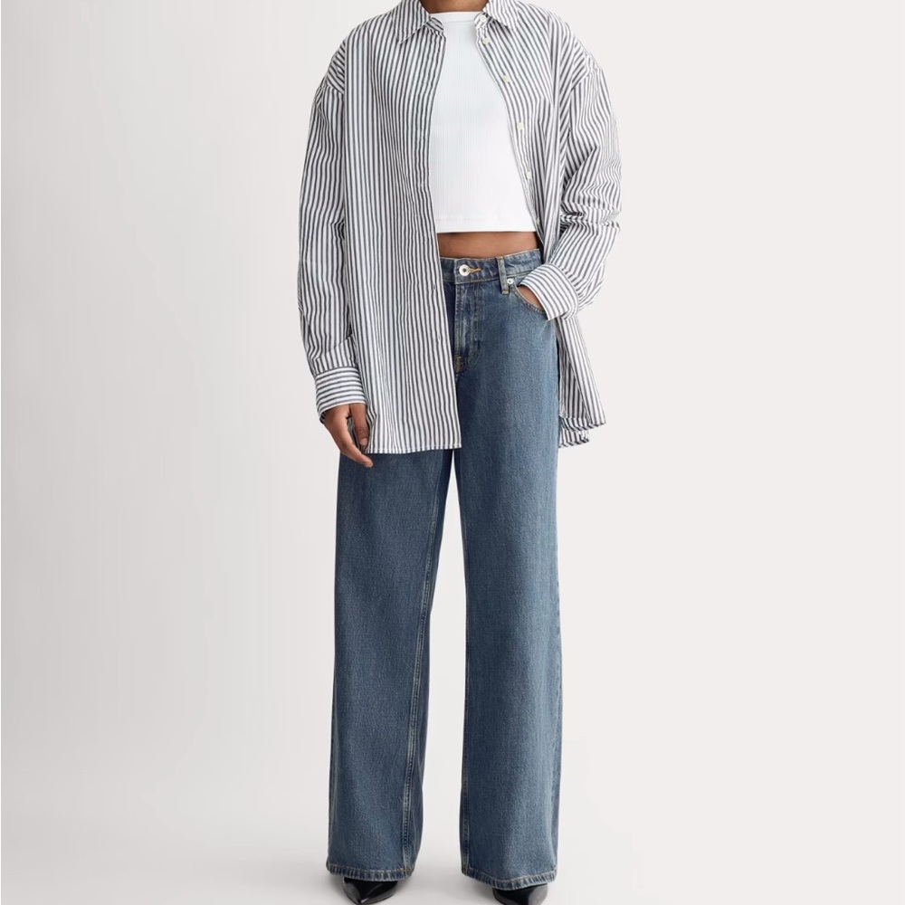 everlane low rise dark wash jeans